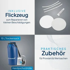 Schlauchboot Paddelboot mit zwei Sitzbänken - 3,22 m Ruderboot 3,22 m Set mit Luftpumpe, Paddel, Tasche & Reparaturset