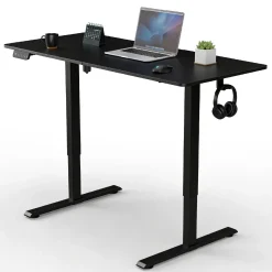Schreibtisch Office Stand Elektrisch höhenverstellbarer Arbeitsplatz mit Headset-Halterung und Kabelführung