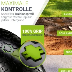 Schubkarre Garden 100 L Transporthilfe bis 250 kg mit Luftreifen - inkl. Handschuhe