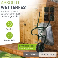Schubkarre Garden 100 L Transporthilfe bis 250 kg mit Luftreifen - inkl. Handschuhe