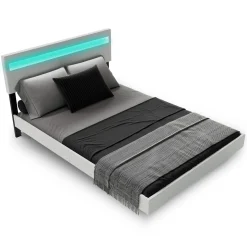 Schwebebett Lissabon Elegant schwebendes Polsterbett mit LED-Beleuchtung