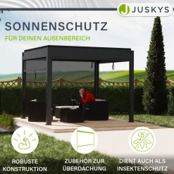 Seitenwand für Lamellendach Tahiti Verstellbares Rollo für Pergola - flexibler Sicht- & Sonnenschutz