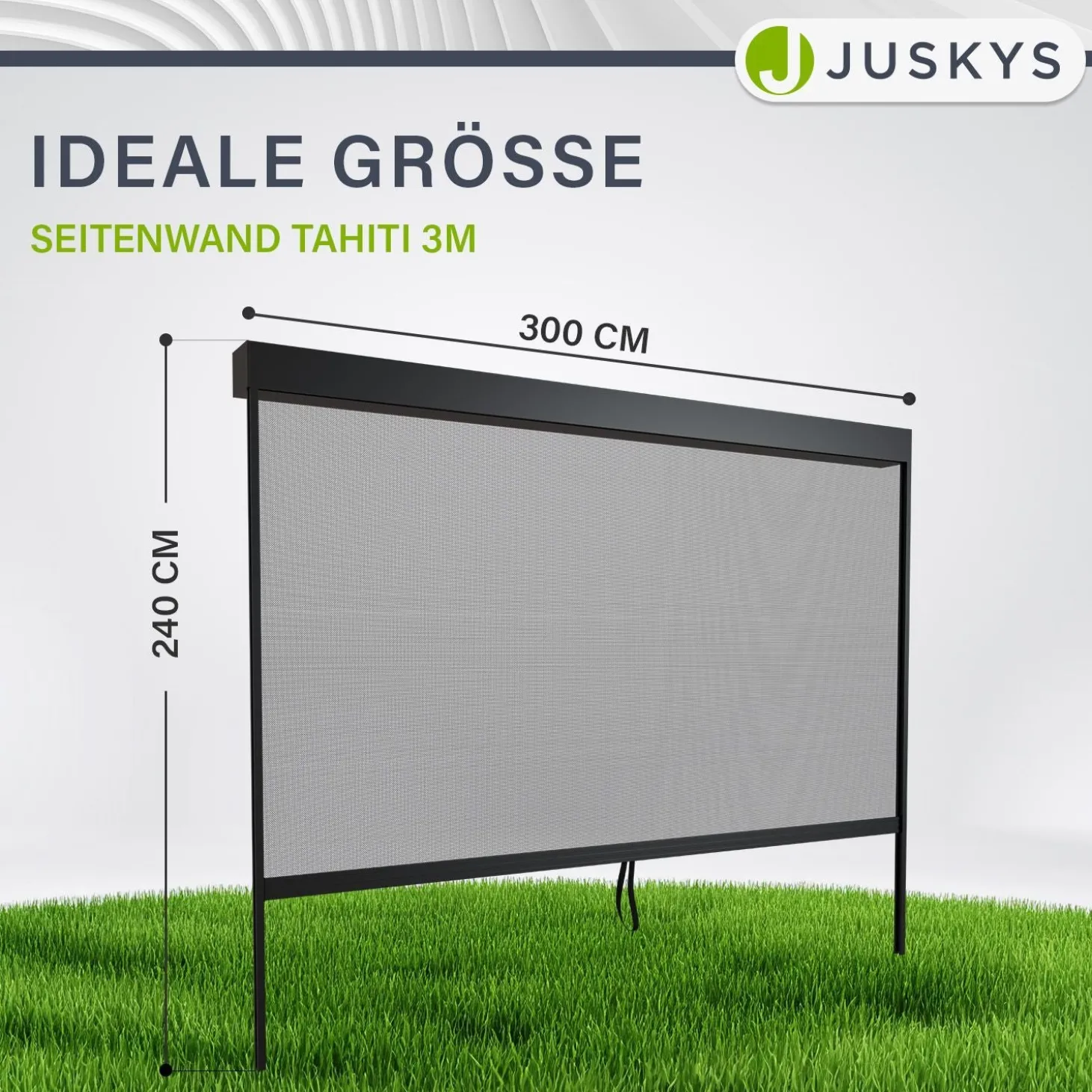 Seitenwand für Lamellendach Tahiti Verstellbares Rollo für Pergola - flexibler Sicht- & Sonnenschutz