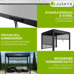 Seitenwand für Lamellendach Tahiti Verstellbares Rollo für Pergola - flexibler Sicht- & Sonnenschutz