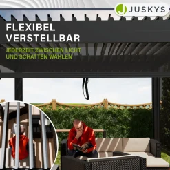 Seitenwand für Lamellendach Tahiti Verstellbares Rollo für Pergola - flexibler Sicht- & Sonnenschutz
