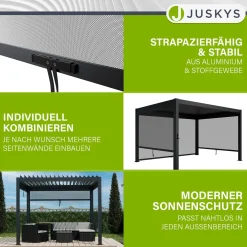 Seitenwand für Lamellendach Tahiti Verstellbares Rollo für Pergola - flexibler Sicht- & Sonnenschutz