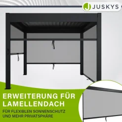 Seitenwand für Lamellendach Tahiti Verstellbares Rollo für Pergola - flexibler Sicht- & Sonnenschutz