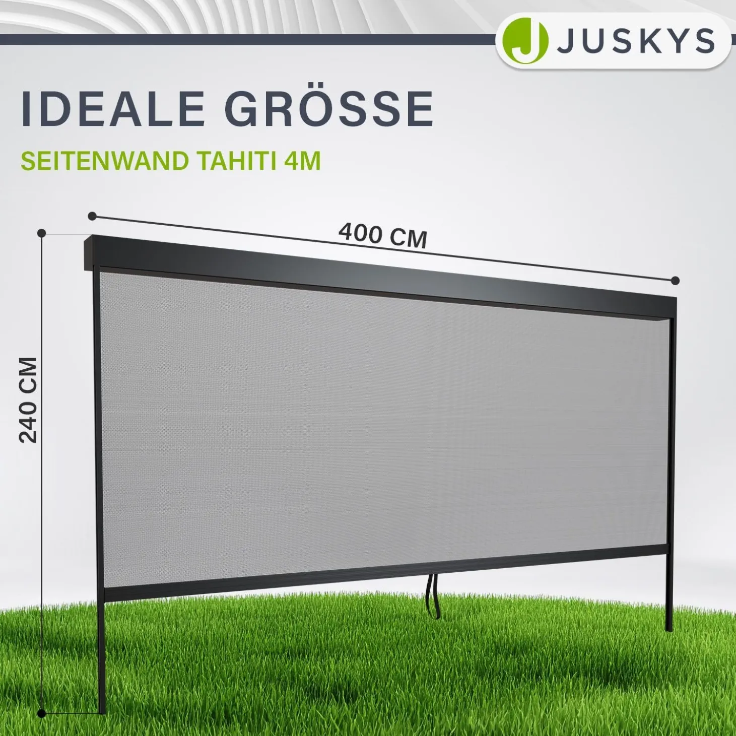 Seitenwand für Lamellendach Tahiti Verstellbares Rollo für Pergola - flexibler Sicht- & Sonnenschutz
