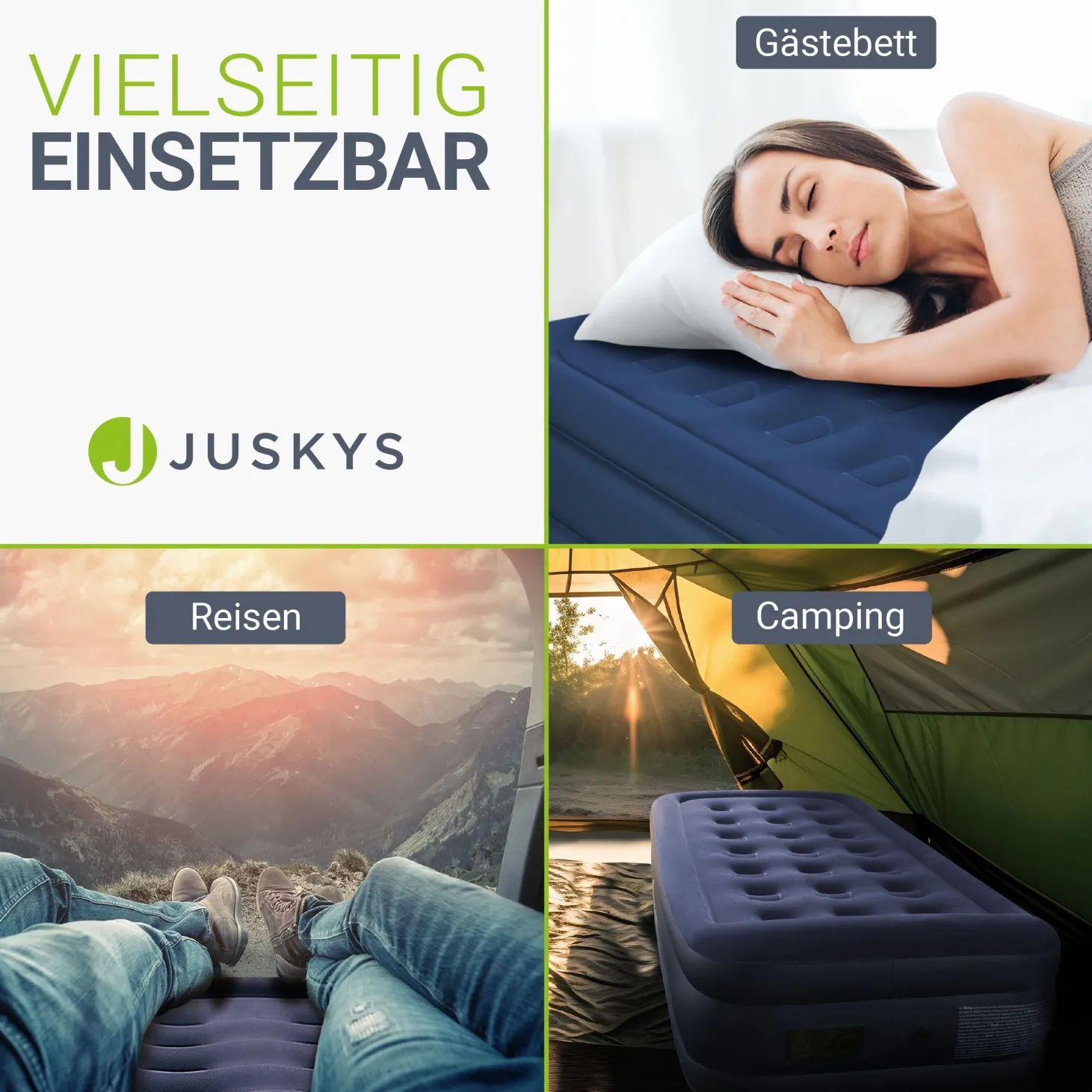 Selbstaufblasende Luftmatratze Sapri Bequemes Luftbett zum Camping oder für 1-2 Gäste