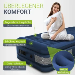 Selbstaufblasende Luftmatratze Sapri Bequemes Luftbett zum Camping oder für 1-2 Gäste