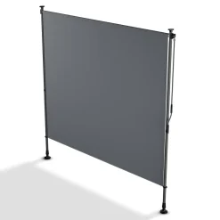 Senkrechtmarkise Barbados 120 x 310 cm - grau Sonnen- & Sichtschutz höhenverstellbar, ohne Bohren, UV-beständig