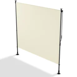 Senkrechtmarkise Barbados 120 x 310 cm - grau Sonnen- & Sichtschutz höhenverstellbar, ohne Bohren, UV-beständig