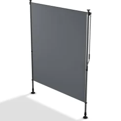 Senkrechtmarkise Barbados 150 x 310 cm - grau Sonnen- & Sichtschutz höhenverstellbar, ohne Bohren, UV-beständig