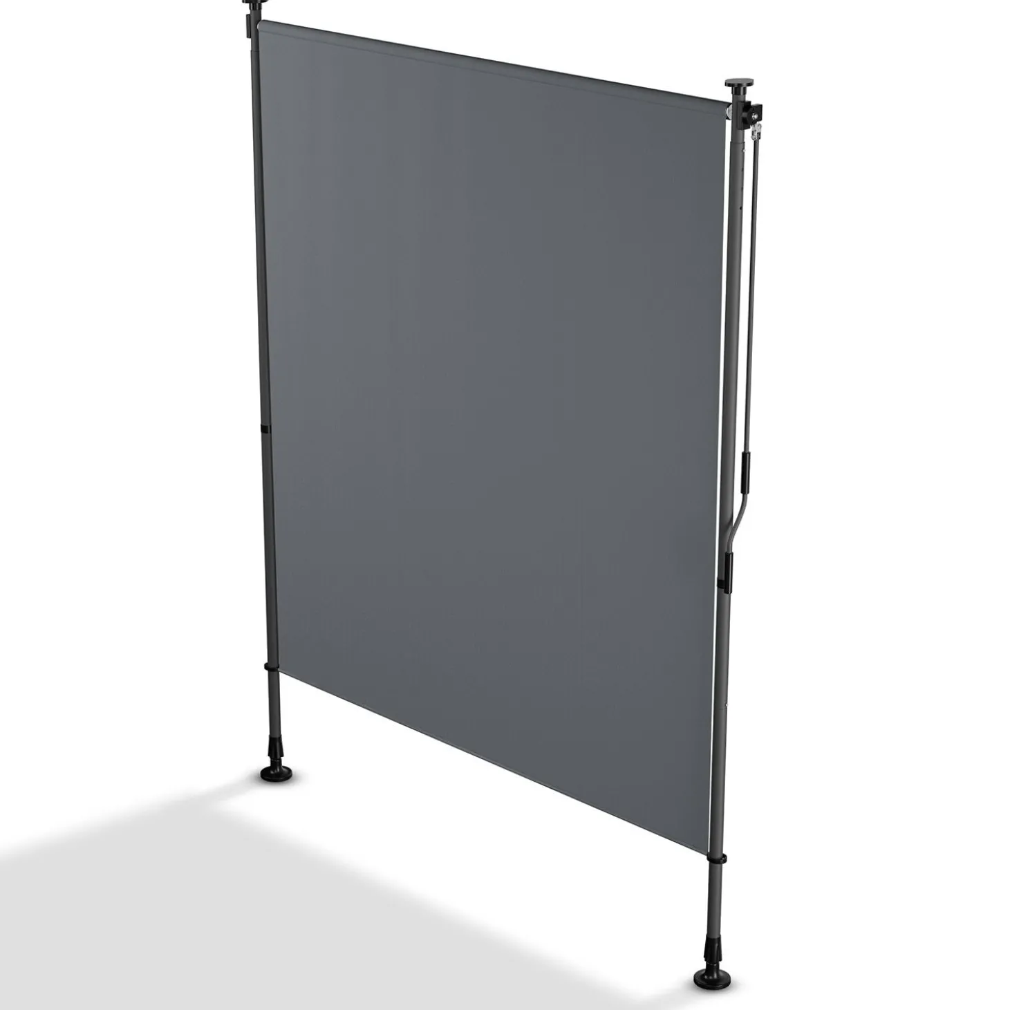 Senkrechtmarkise Barbados 150 x 310 cm - grau Sonnen- & Sichtschutz höhenverstellbar, ohne Bohren, UV-beständig