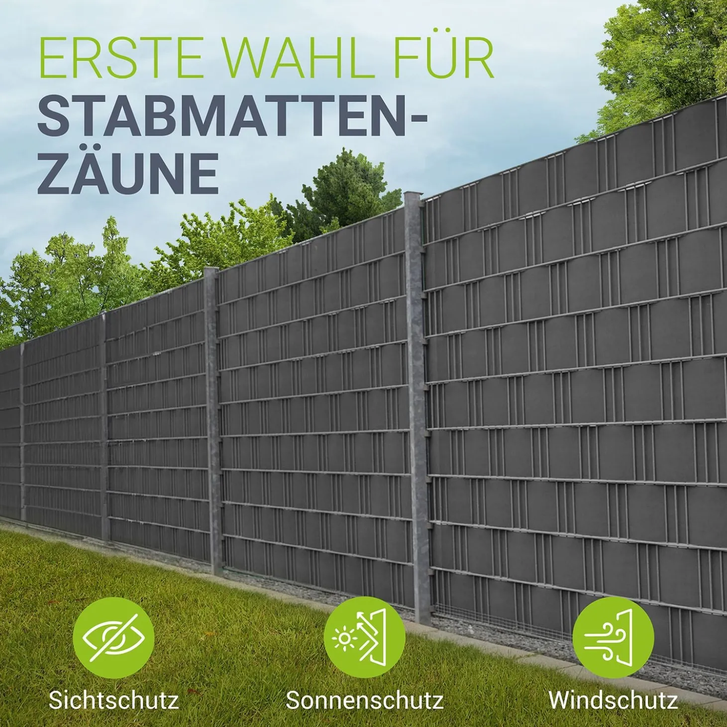Sichtschutzstreifen PVC PVC Sichtschutzband 19cm x 35m für Gartenzäune