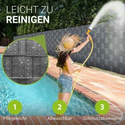 Sichtschutzstreifen PVC PVC Sichtschutzband 19cm x 35m für Gartenzäune
