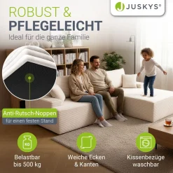 Sofa Coredo mit Cord Bezug & Dekokissen Gemütliche Couch mit Schaumstoff und Boxspringkern