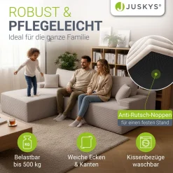 Sofa Coredo mit Cord Bezug & Dekokissen Gemütliche Couch mit Schaumstoff und Boxspringkern