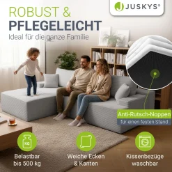 Sofa Coredo mit Cord Bezug & Dekokissen Gemütliche Couch mit Schaumstoff und Boxspringkern
