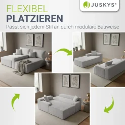 Sofa Coredo mit Cord Bezug & Dekokissen Gemütliche Couch mit Schaumstoff und Boxspringkern