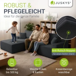 Sofa Coredo mit Cord Bezug & Dekokissen Gemütliche Couch mit Schaumstoff und Boxspringkern