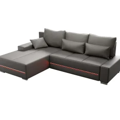 Sofa Davos mit LED Gemütliche Couch in L-Form mit Schlaffunktion