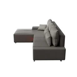 Sofa Davos mit LED Gemütliche Couch in L-Form mit Schlaffunktion