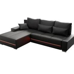 Sofa Davos mit LED Gemütliche Couch in L-Form mit Schlaffunktion