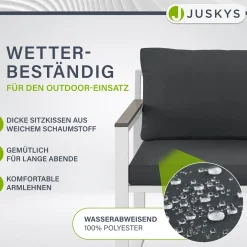 Sofa Gartenmöbel Set Bari Moderne Gartenlounge aus Metall & Polywood