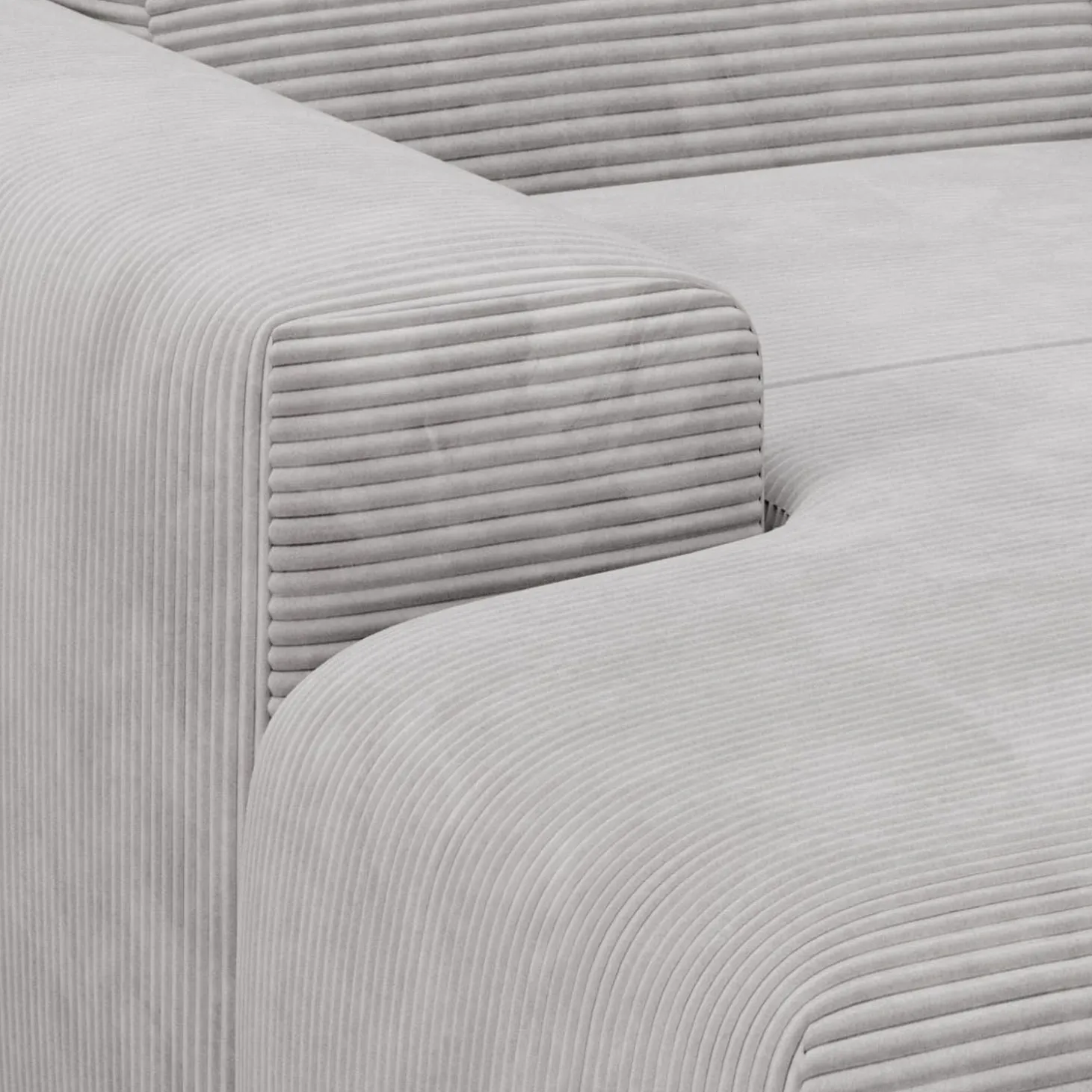 Sofa in L-Form Vals Gemütliche Couch in Cord-Optik