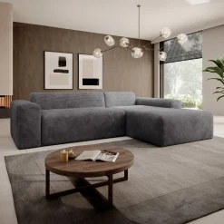 Sofa in L-Form Vals Gemütliche Couch in Cord-Optik
