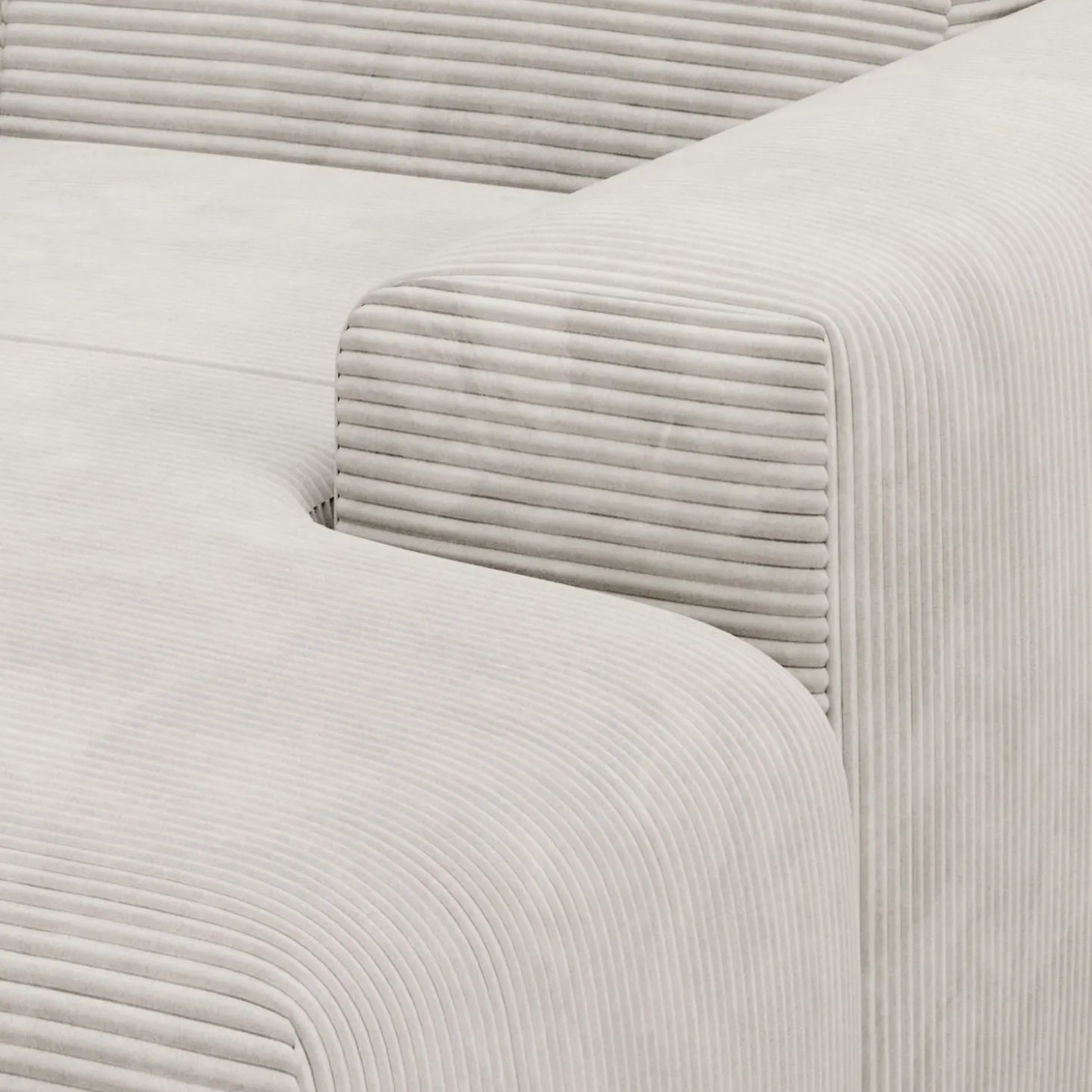 Sofa in L-Form Vals Gemütliche Couch in Cord-Optik