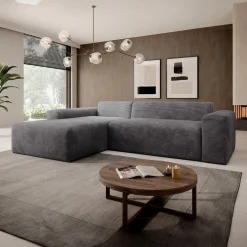 Sofa in L-Form Vals Gemütliche Couch in Cord-Optik