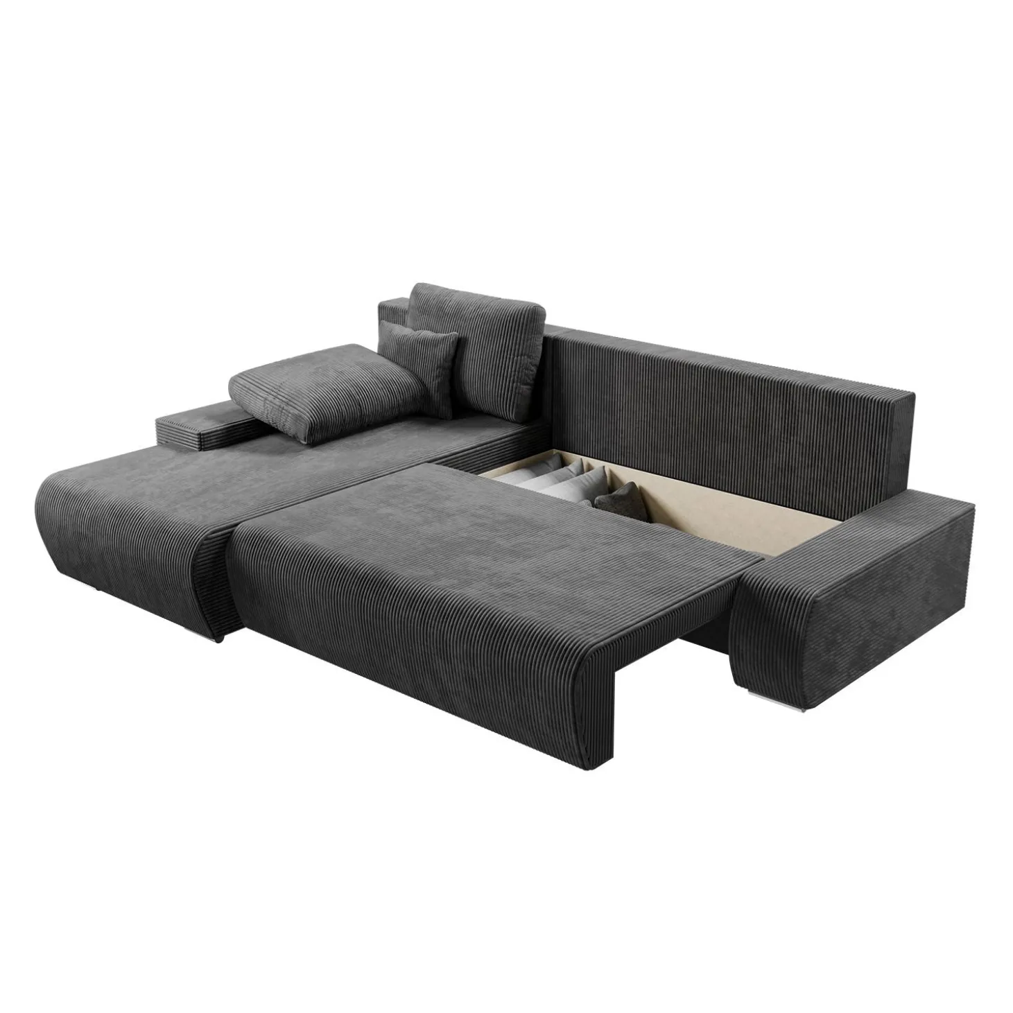 Sofa Iseo mit Schlaffunktion Trendige & bequeme Couch mit Cord-ähnlichem Stoff
