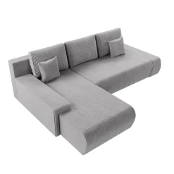 Sofa Iseo mit Schlaffunktion Trendige & bequeme Couch mit Cord-ähnlichem Stoff