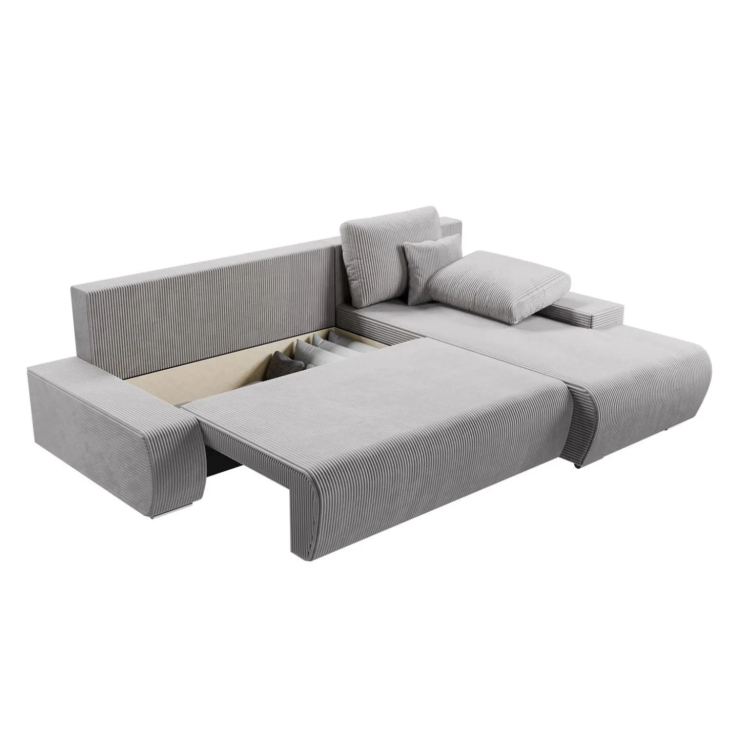 Sofa Iseo mit Schlaffunktion Trendige & bequeme Couch mit Cord-ähnlichem Stoff