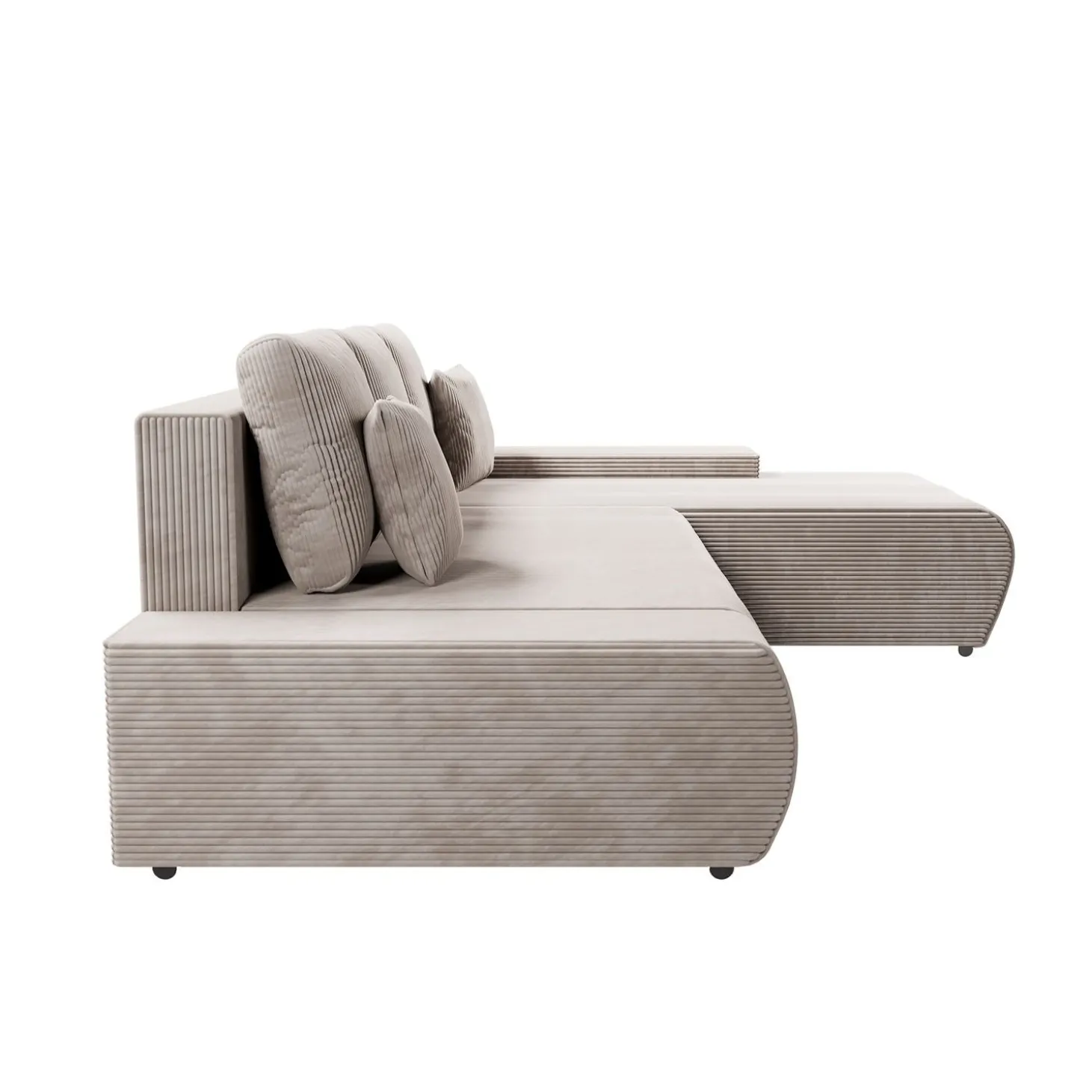 Sofa Iseo mit Schlaffunktion Trendige & bequeme Couch mit Cord-ähnlichem Stoff