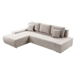 Sofa Iseo mit Schlaffunktion Trendige & bequeme Couch mit Cord-ähnlichem Stoff