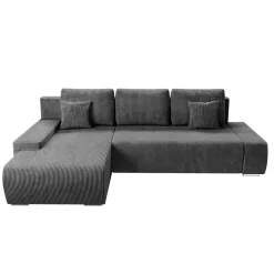 Sofa Iseo mit Schlaffunktion Trendige & bequeme Couch mit Cord-ähnlichem Stoff