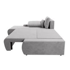 Sofa Iseo mit Schlaffunktion Trendige & bequeme Couch mit Cord-ähnlichem Stoff