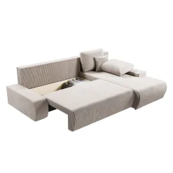 Sofa Iseo mit Schlaffunktion Trendige & bequeme Couch mit Cord-ähnlichem Stoff