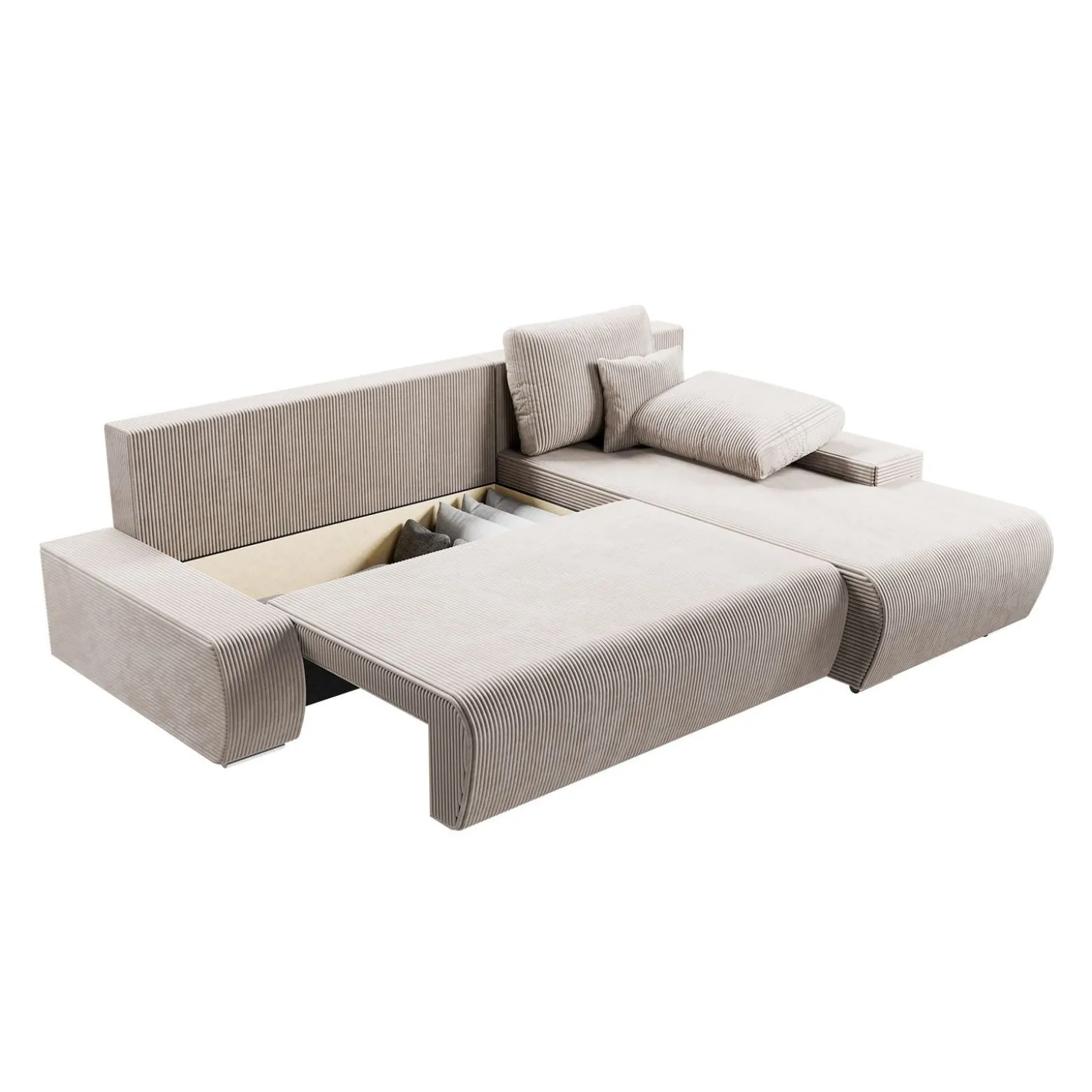 Sofa Iseo mit Schlaffunktion Trendige & bequeme Couch mit Cord-ähnlichem Stoff