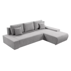 Sofa Iseo mit Schlaffunktion Trendige & bequeme Couch mit Cord-ähnlichem Stoff