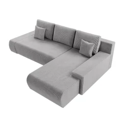 Sofa Iseo mit Schlaffunktion Trendige & bequeme Couch mit Cord-ähnlichem Stoff