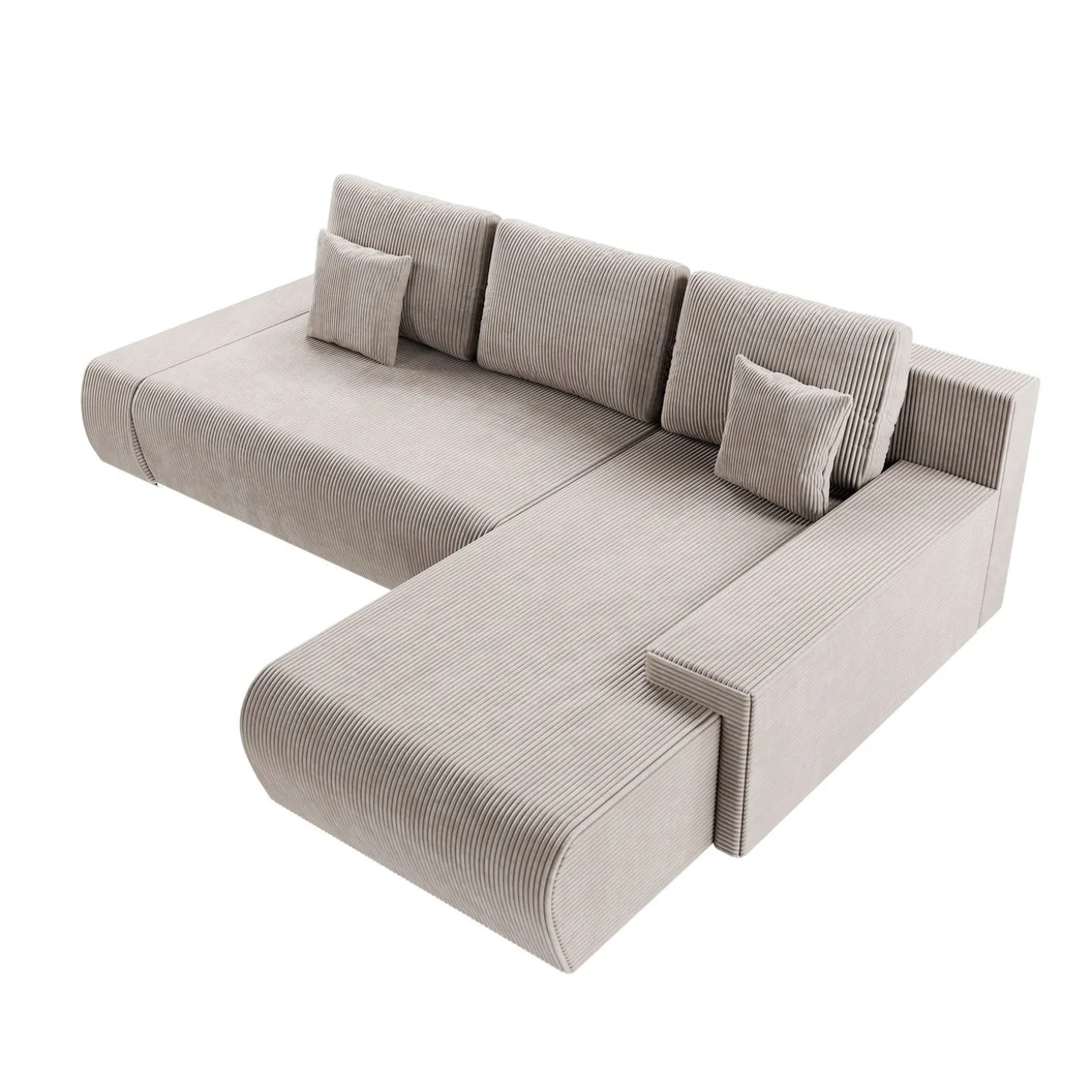 Sofa Iseo mit Schlaffunktion Trendige & bequeme Couch mit Cord-ähnlichem Stoff