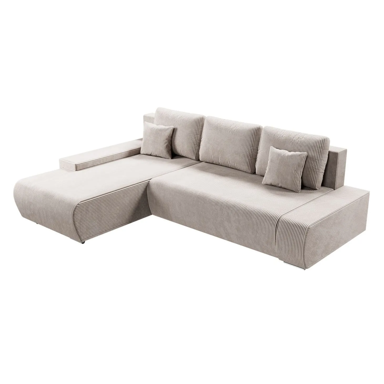 Sofa Iseo mit Schlaffunktion Trendige & bequeme Couch mit Cord-ähnlichem Stoff