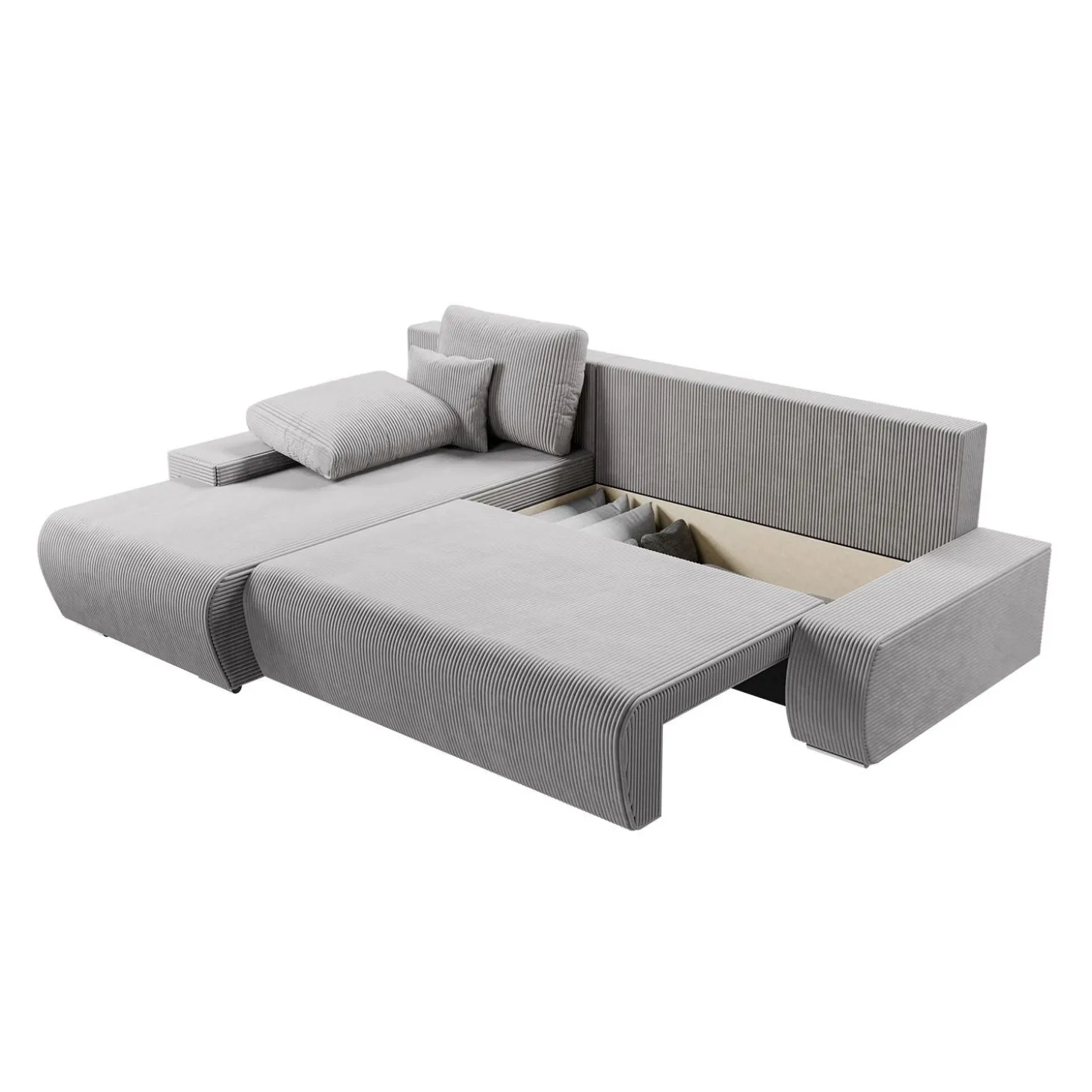 Sofa Iseo mit Schlaffunktion Trendige & bequeme Couch mit Cord-ähnlichem Stoff