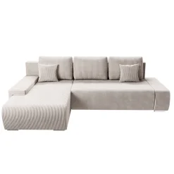 Sofa Iseo mit Schlaffunktion Trendige & bequeme Couch mit Cord-ähnlichem Stoff
