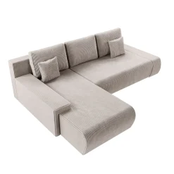Sofa Iseo mit Schlaffunktion Trendige & bequeme Couch mit Cord-ähnlichem Stoff