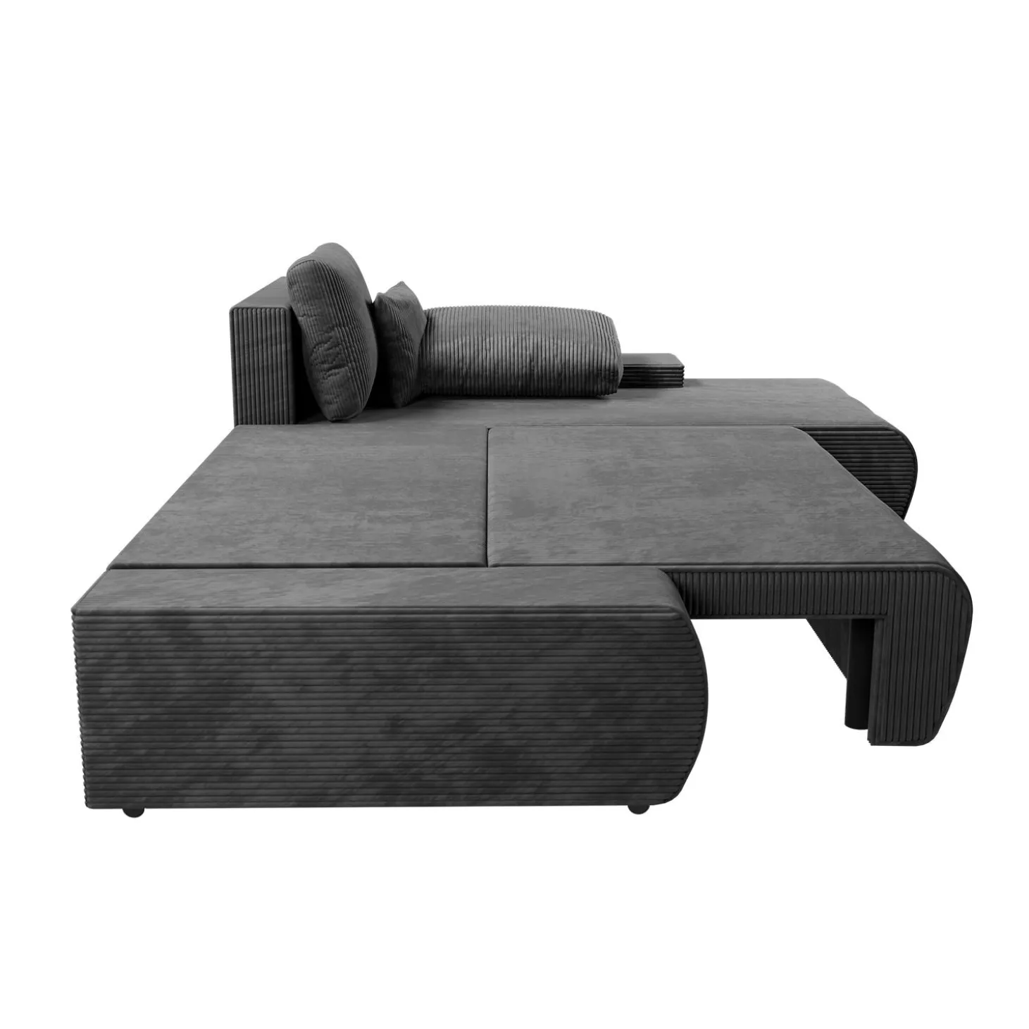 Sofa Iseo mit Schlaffunktion Trendige & bequeme Couch mit Cord-ähnlichem Stoff